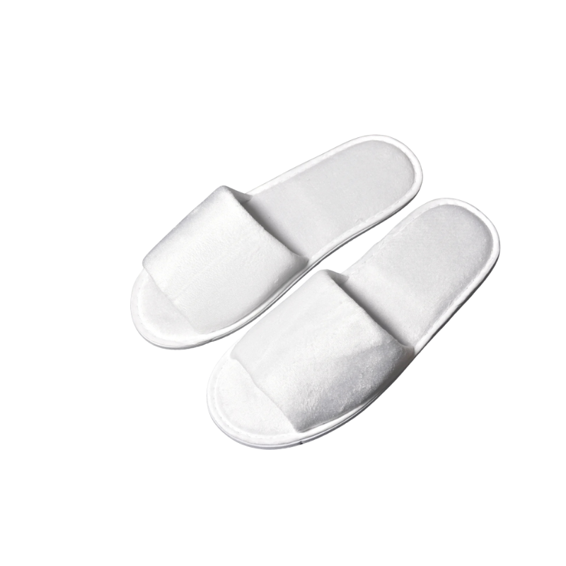 Papuci de imitatie catifea hotelieri White 5mm