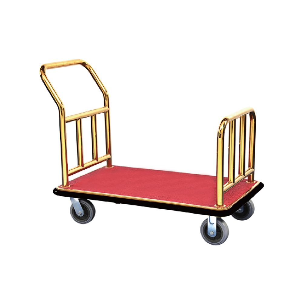 Carucior pentru bagaj rosu/auriu 4 roti