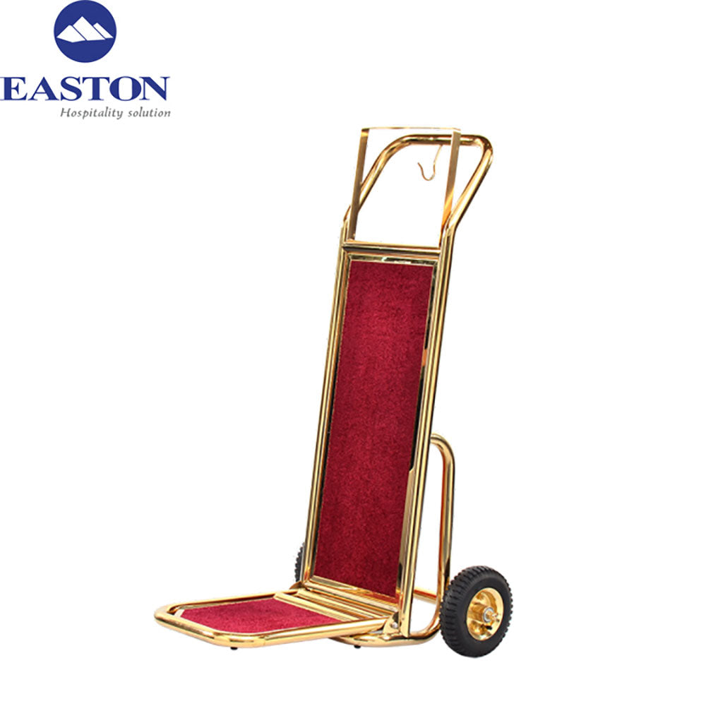 Carucior pentru bagaj rosu/auriu 2 roti Elegant