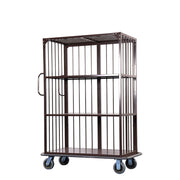 Carucior pentru bagaj inchis tip cusca Maro