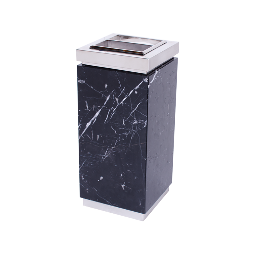 Cos de gunoi forma patrata exterior Marmura Negru